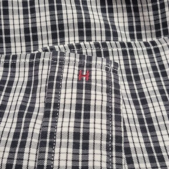BLACK & white cherkered hathaway sport button down | size large - Picture 6 of 6